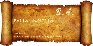 Balla Abélia névjegykártya